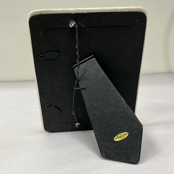 Vintage White Ceramic Picture Frame Pink Roses Decor for 3" x 5" Photo - Picture 4 of 6